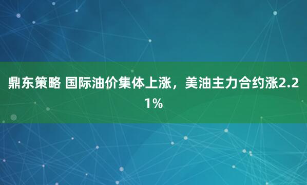 鼎东策略 国际油价集体上涨，美油主力合约涨2.21%