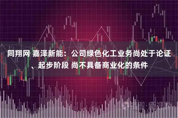 同翔网 嘉泽新能：公司绿色化工业务尚处于论证、起步阶段 尚不具备商业化的条件
