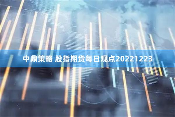 中鼎策略 股指期货每日观点20221223